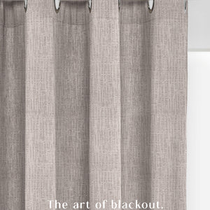 Elora Textured Blackout Curtains | Minimal Design & Total Light Block | Natural Stone | Set of 2 | Fully Customizable