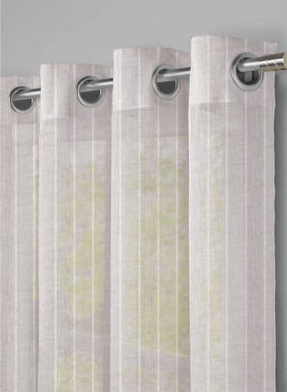 Evok Striped Sheer Curtains | Off White | Set of 2