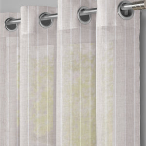 Evok Striped Sheer Curtains | Off White | Set of 2