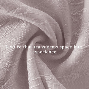 Bern Jacquard Blackout Curtains | Delicate Branch Embroidery & Total Light Block | Deep Blush | Set of 2 | Fully Customizable