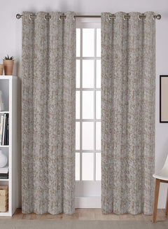 Lyon Cotton Blackout Curtains | Subtle Abstract Texture & Total Light Block | Brown | Set of 2 | Fully Customizable