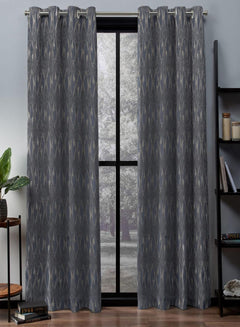Flavia Jacquard Blackout Curtains | Elegant Diamond Weave & Total Light Block | Comet Blue | Set of 2 | Fully Customizable