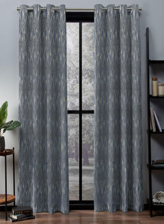 Flavia Jacquard Blackout Curtains | Elegant Diamond Weave & Total Light Block | Turkish Blue | Set of 2 | Fully Customizable