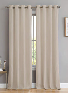 Meraki Velvet Blackout Curtains | Luxe Soft-Heavy Fabric & Total Light Block | Off White | Set of 2 | Fully Customizable