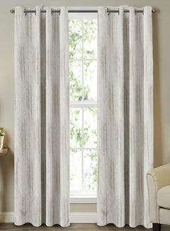 Farella Jacquard Blackout Curtains | Chrome White | Set of 2 (Pattern 3)