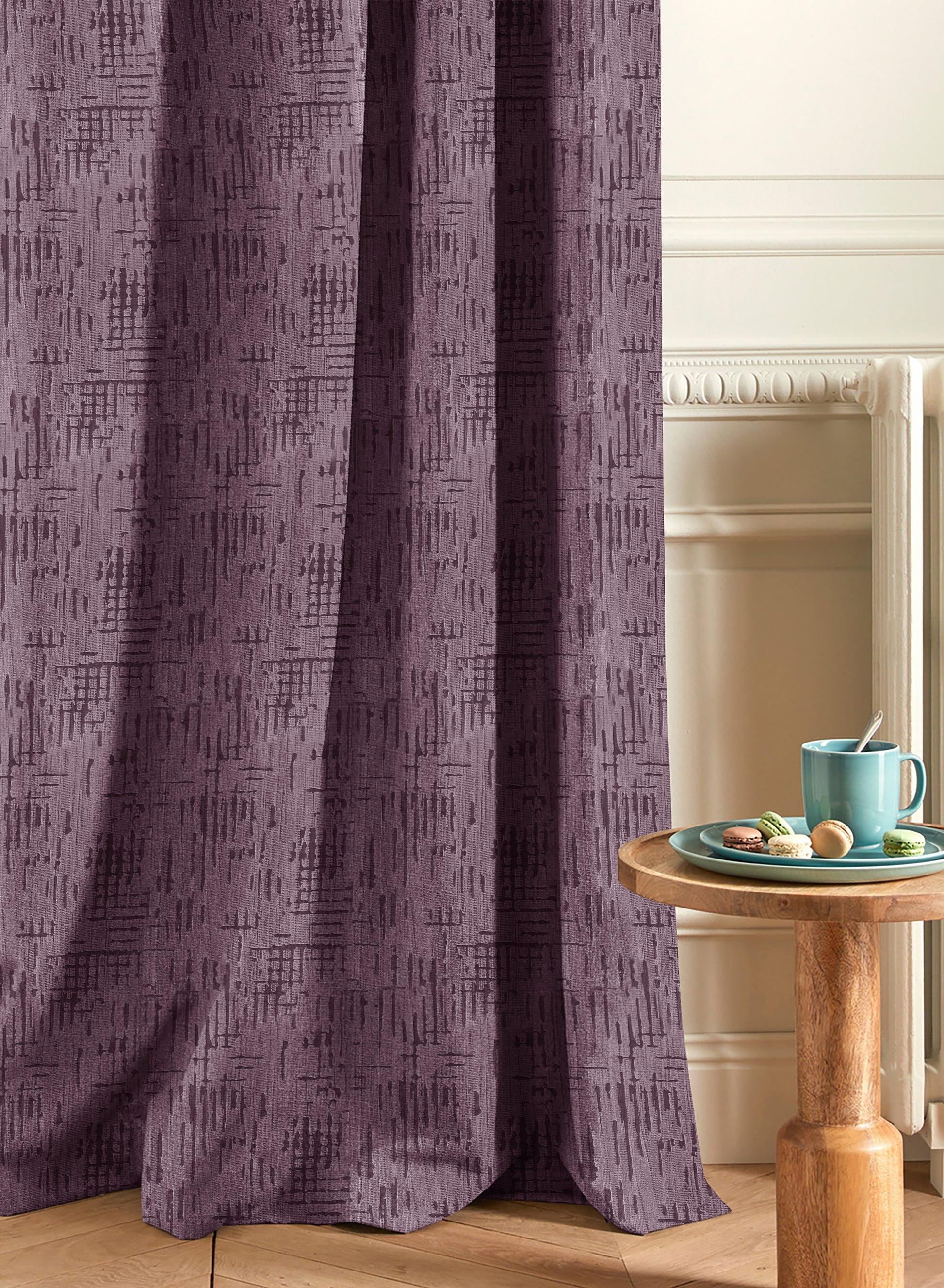 Elsa Textured Room Darkening Curtains | Old Mauve | Set of 2