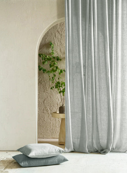 Amore Plain Sheer Curtains | Sage Green | Set of 2