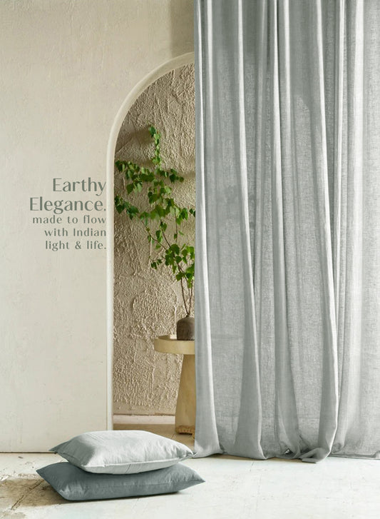Amore Plain Sheer Curtains | Airy Elegance & Soft Light Filter | Sage Green | Set of 2 | Fully Customizable