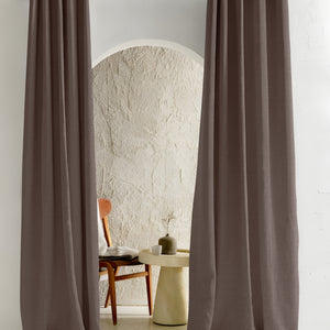 Cocoon Minimal Texture Room Darkening Curtains | Modern Aesthetic | Mocha Brown | Set of 2 | Fully Customizable
