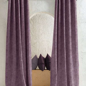 Elsa Textured Room Darkening Curtains | Modern Aesthetic | Old Mauve | Set of 2 | Fully Customizable