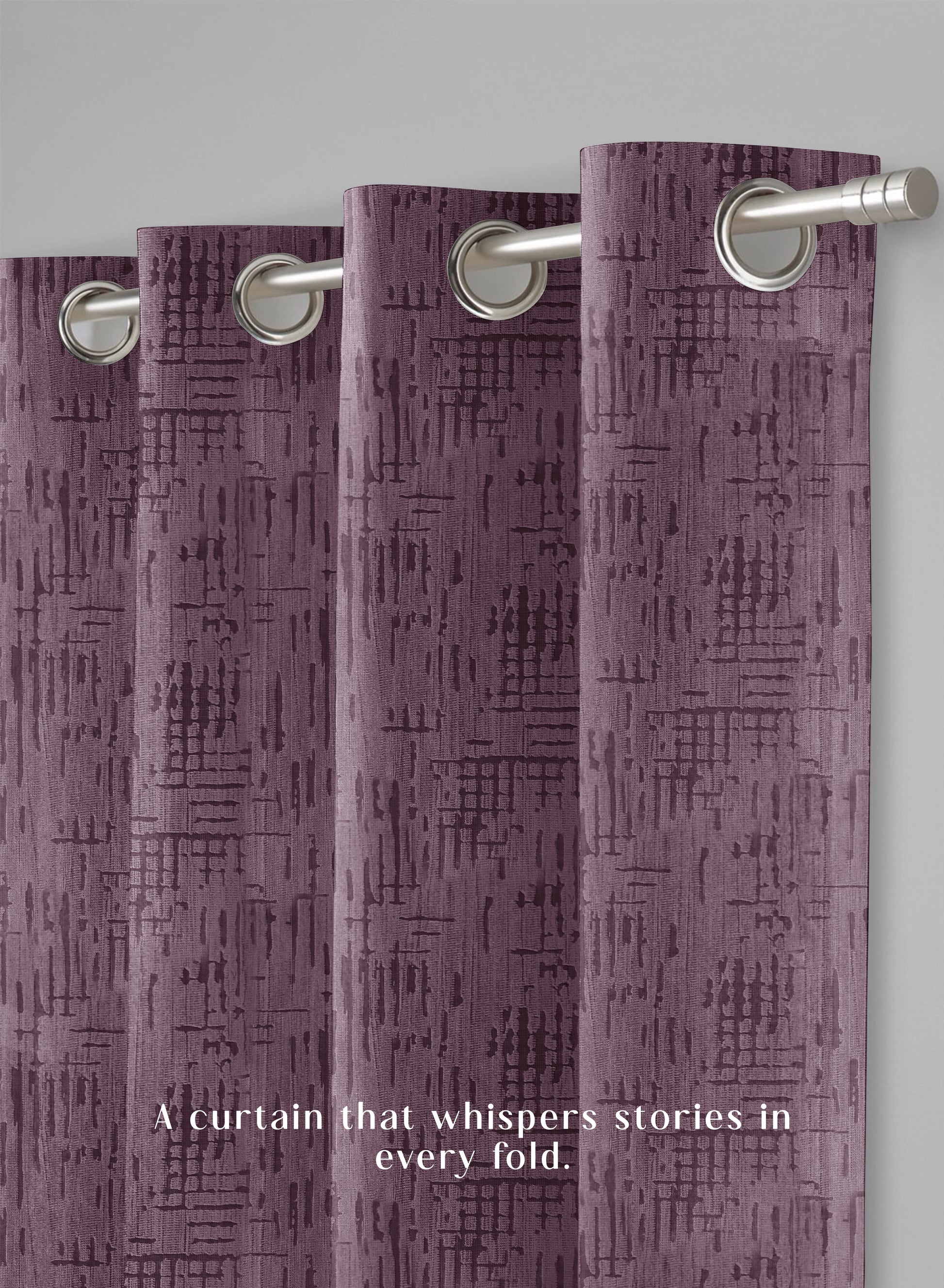 Elsa Textured Room Darkening Curtains | Modern Aesthetic | Old Mauve | Set of 2 | Fully Customizable