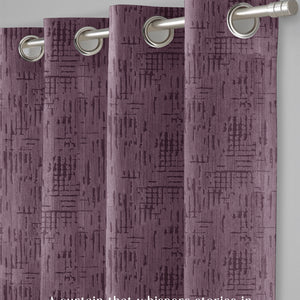 Elsa Textured Room Darkening Curtains | Modern Aesthetic | Old Mauve | Set of 2 | Fully Customizable