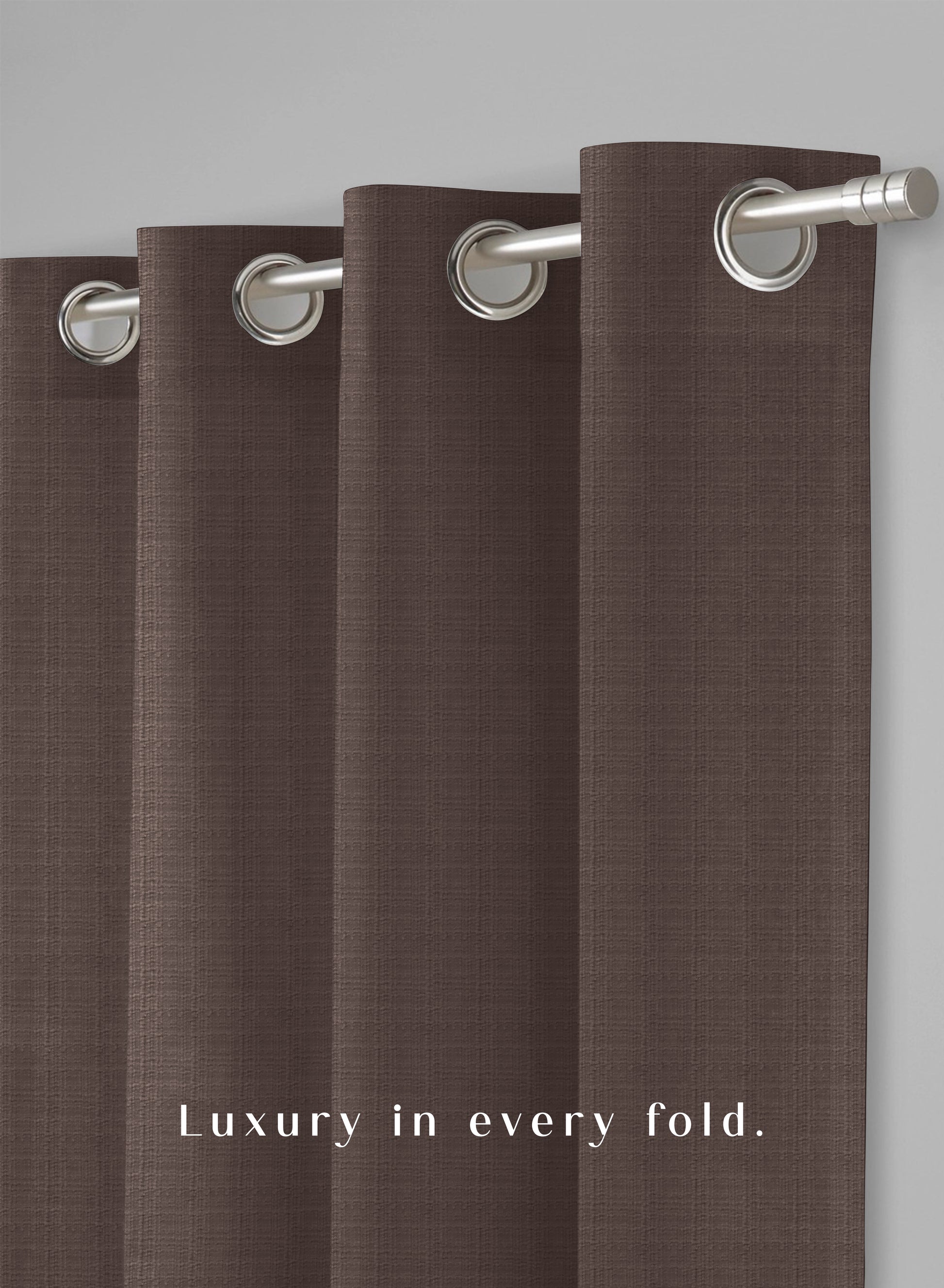Cocoon Minimal Texture Room Darkening Curtains | Modern Aesthetic | Mocha Brown | Set of 2 | Fully Customizable