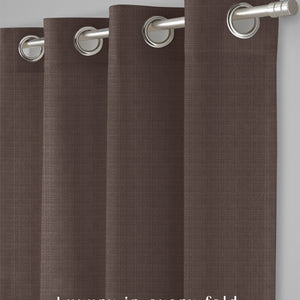 Cocoon Minimal Texture Room Darkening Curtains | Modern Aesthetic | Mocha Brown | Set of 2 | Fully Customizable