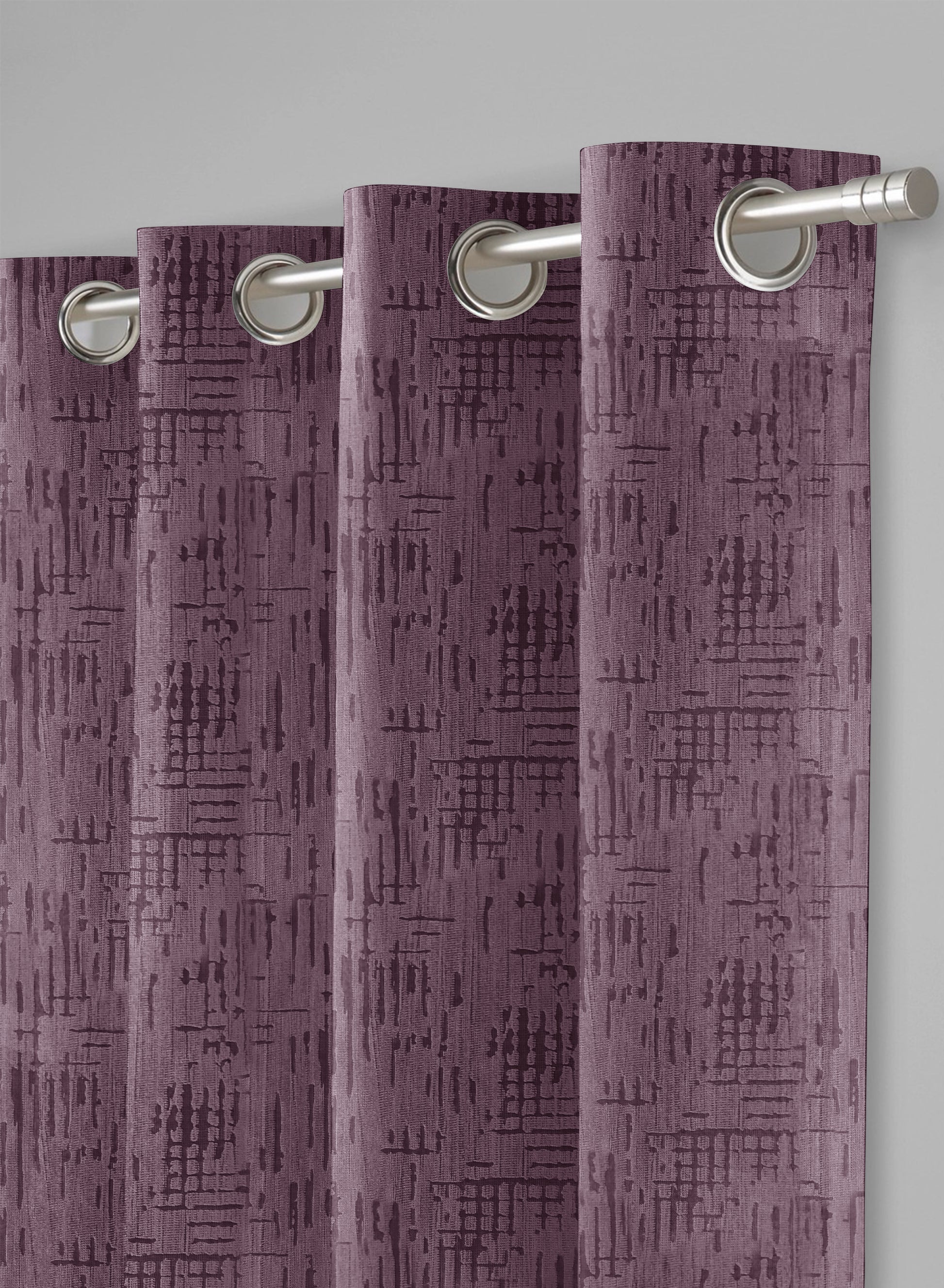 Elsa Textured Room Darkening Curtains | Old Mauve | Set of 2