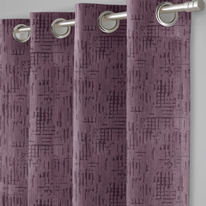 Elsa Textured Room Darkening Curtains | Old Mauve | Set of 2