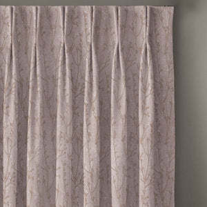 Bern Jacquard Room Darkening Curtains | Delicate Branch Embroidery | Light Khaki | Set of 2 | Fully Customizable