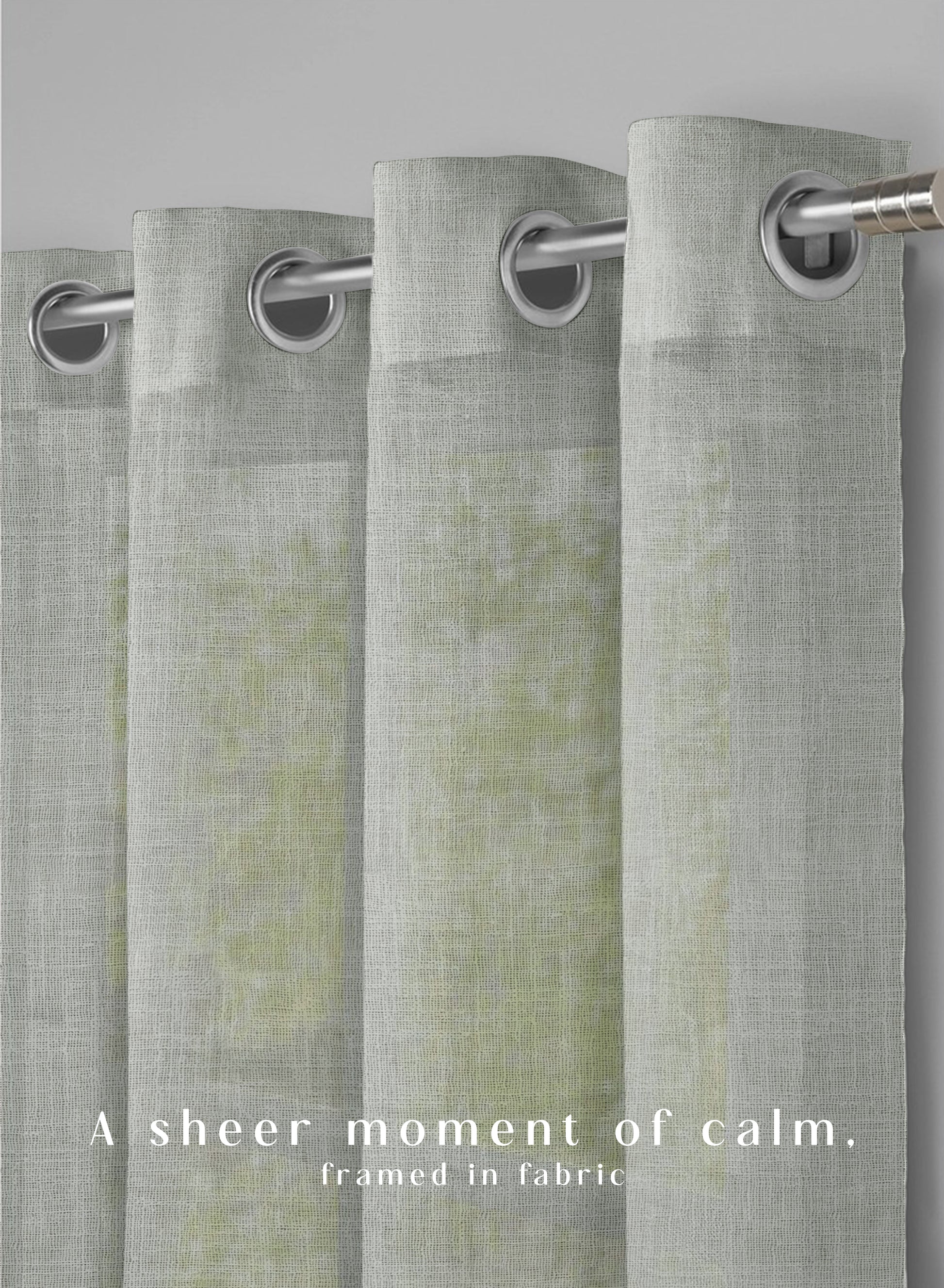Amore Plain Sheer Curtains | Airy Elegance & Soft Light Filter | Sage Green | Set of 2 | Fully Customizable