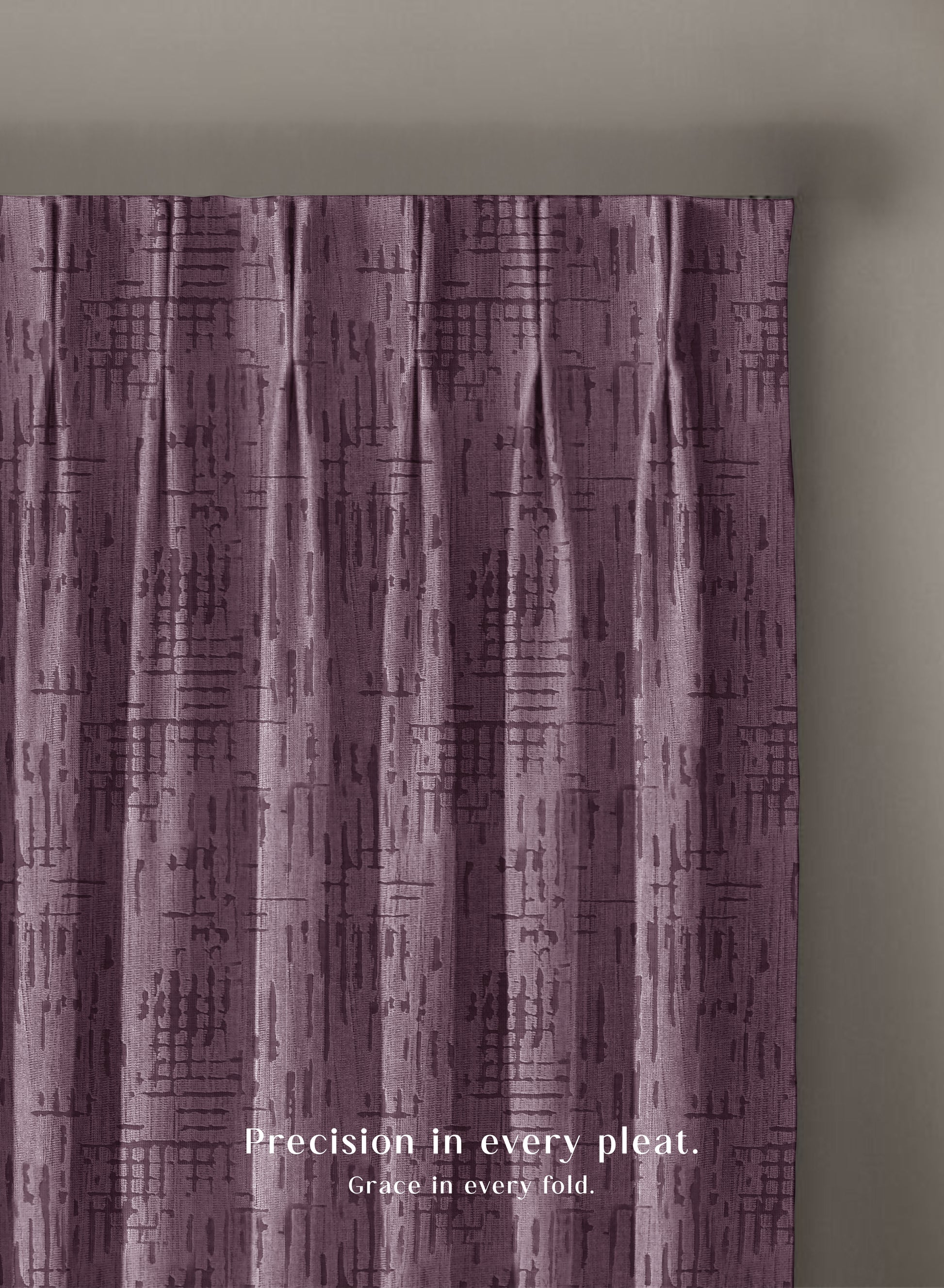 Elsa Textured Room Darkening Curtains | Modern Aesthetic | Old Mauve | Set of 2 | Fully Customizable