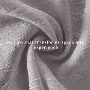 Bern Jacquard Blackout Curtains | Delicate Branch Embroidery & Total Light Block | Light Khaki | Set of 2 | Fully Customizable