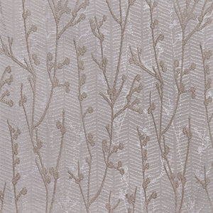 Bern Jacquard Blackout Curtains | Delicate Branch Embroidery & Total Light Block | Light Khaki | Set of 2 | Fully Customizable