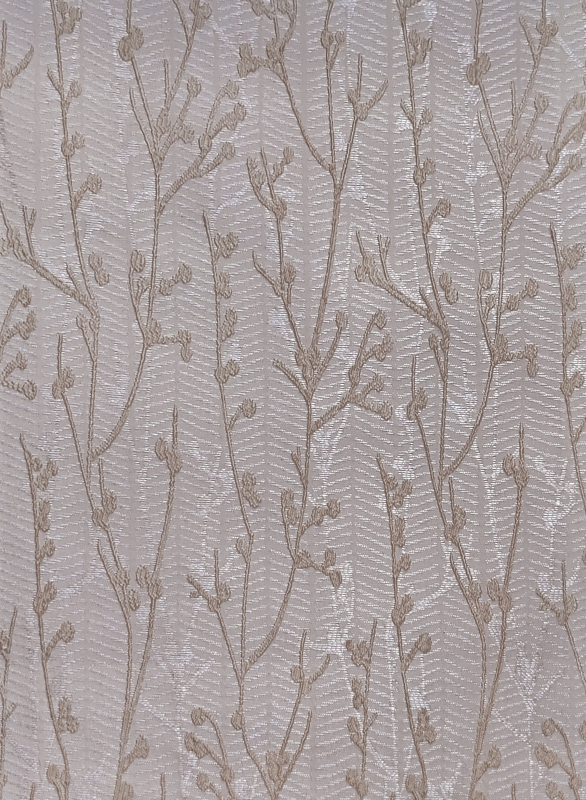Bern Jacquard Blackout Curtains | Delicate Branch Embroidery & Total Light Block | Light Khaki | Set of 2 | Fully Customizable