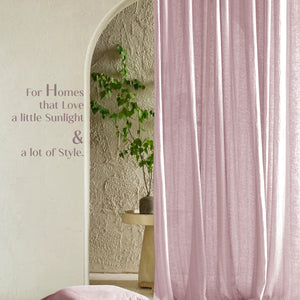 Amore Striped Sheer Curtains | Airy Elegance & Soft Light Filter | Deep Blush | Set of 2 | Fully Customizable