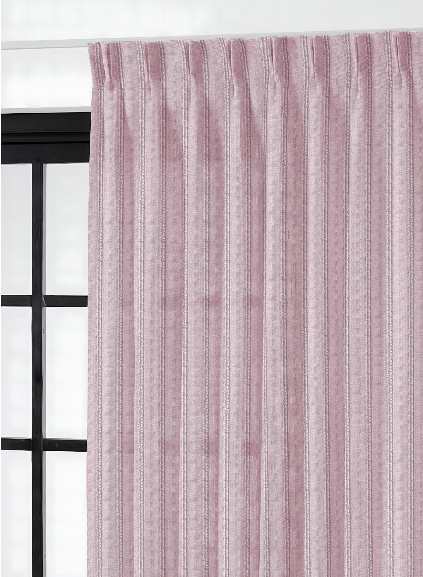 Amore Striped Sheer Curtains | Deep Blush | Set of 2