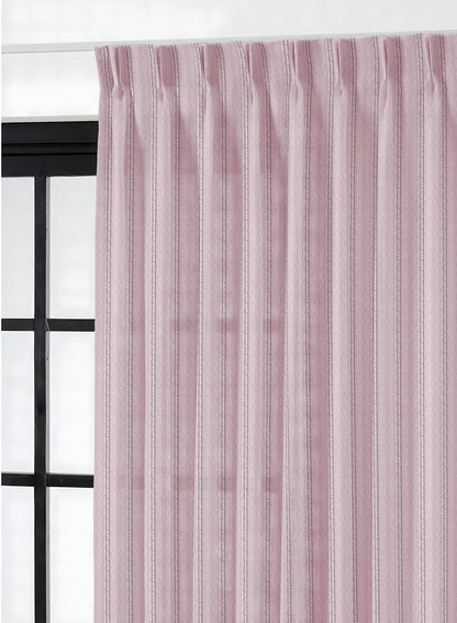 Amore Striped Sheer Curtains | Deep Blush | Set of 2