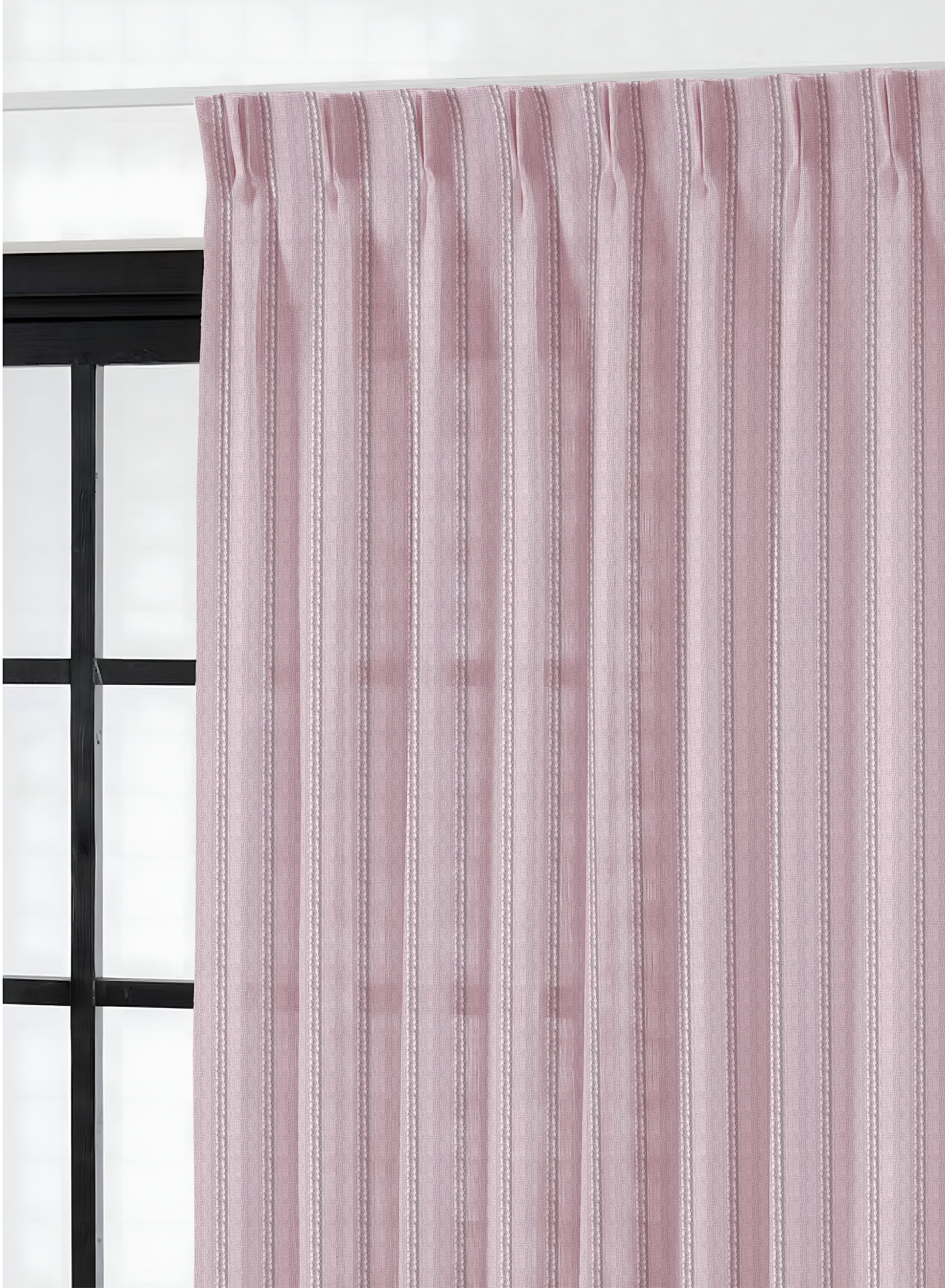 Amore Striped Sheer Curtains | Airy Elegance & Soft Light Filter | Deep Blush | Set of 2 | Fully Customizable