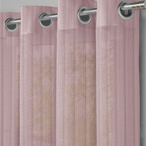Amore Striped Sheer Curtains | Airy Elegance & Soft Light Filter | Deep Blush | Set of 2 | Fully Customizable