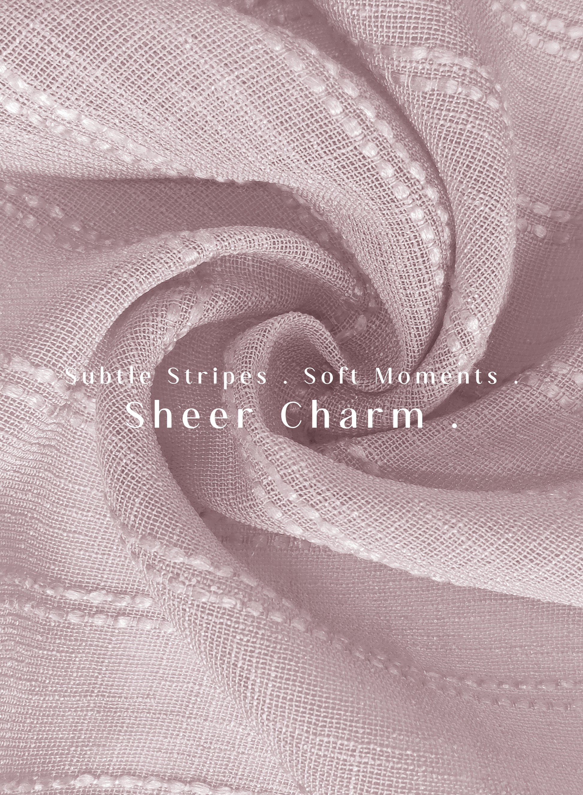 Amore Striped Sheer Curtains | Airy Elegance & Soft Light Filter | Deep Blush | Set of 2 | Fully Customizable