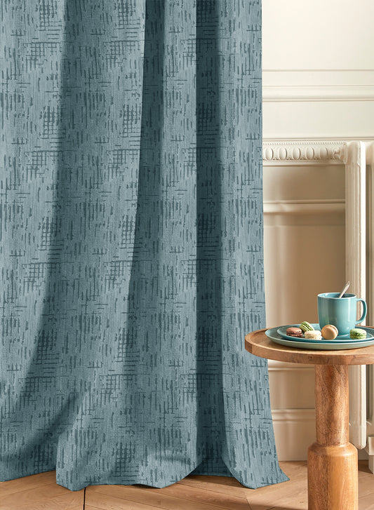Elsa Textured Blackout Curtains | Modern Aesthetic & Total Light Block | Seafoam Green | Set of 2 | Fully Customizable