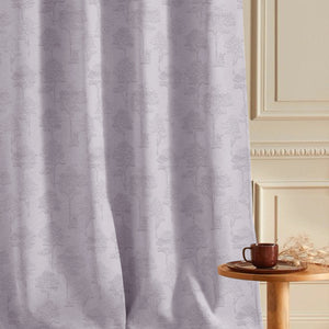 Bern Jacquard Blackout Curtains | Scenic Tree Pattern & Total Light Block | Lavender Gray | Set of 2 | Fully Customizable