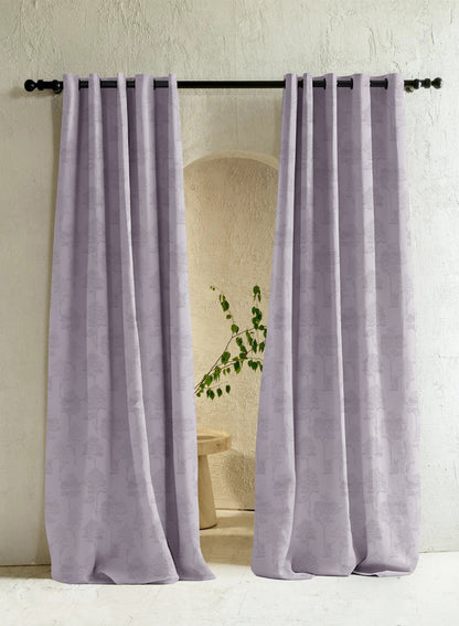 Bern Jacquard Blackout Curtains | Lavender Gray | Set of 2 (Pattern 1)