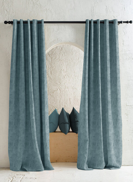 Elsa Textured Room Darkening Curtains | Seafoam Green | Set of 2