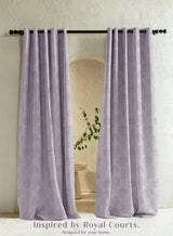 Bern Jacquard Blackout Curtains | Scenic Tree Pattern & Total Light Block | Lavender Gray | Set of 2 | Fully Customizable