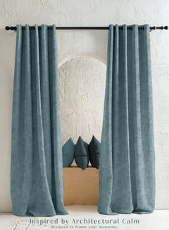 Elsa Textured Blackout Curtains | Modern Aesthetic & Total Light Block | Seafoam Green | Set of 2 | Fully Customizable