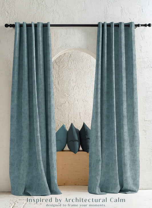 Elsa Textured Room Darkening Curtains | Modern Aesthetic | Seafoam Green | Set of 2 | Fully Customizable