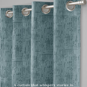 Elsa Textured Room Darkening Curtains | Modern Aesthetic | Seafoam Green | Set of 2 | Fully Customizable