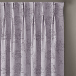 Bern Jacquard Blackout Curtains | Scenic Tree Pattern & Total Light Block | Lavender Gray | Set of 2 | Fully Customizable