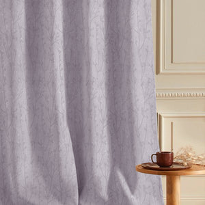 Bern Jacquard Blackout Curtains | Delicate Branch Embroidery & Total Light Block | Lavender Gray | Set of 2 | Fully Customizable