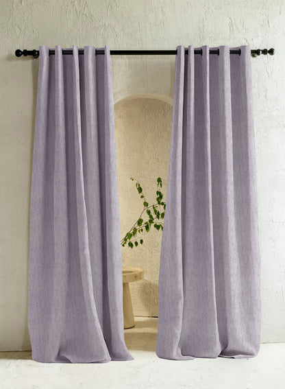 Bern Jacquard Room Darkening Curtains | Lavender Gray | Set of 2 (Pattern 2)