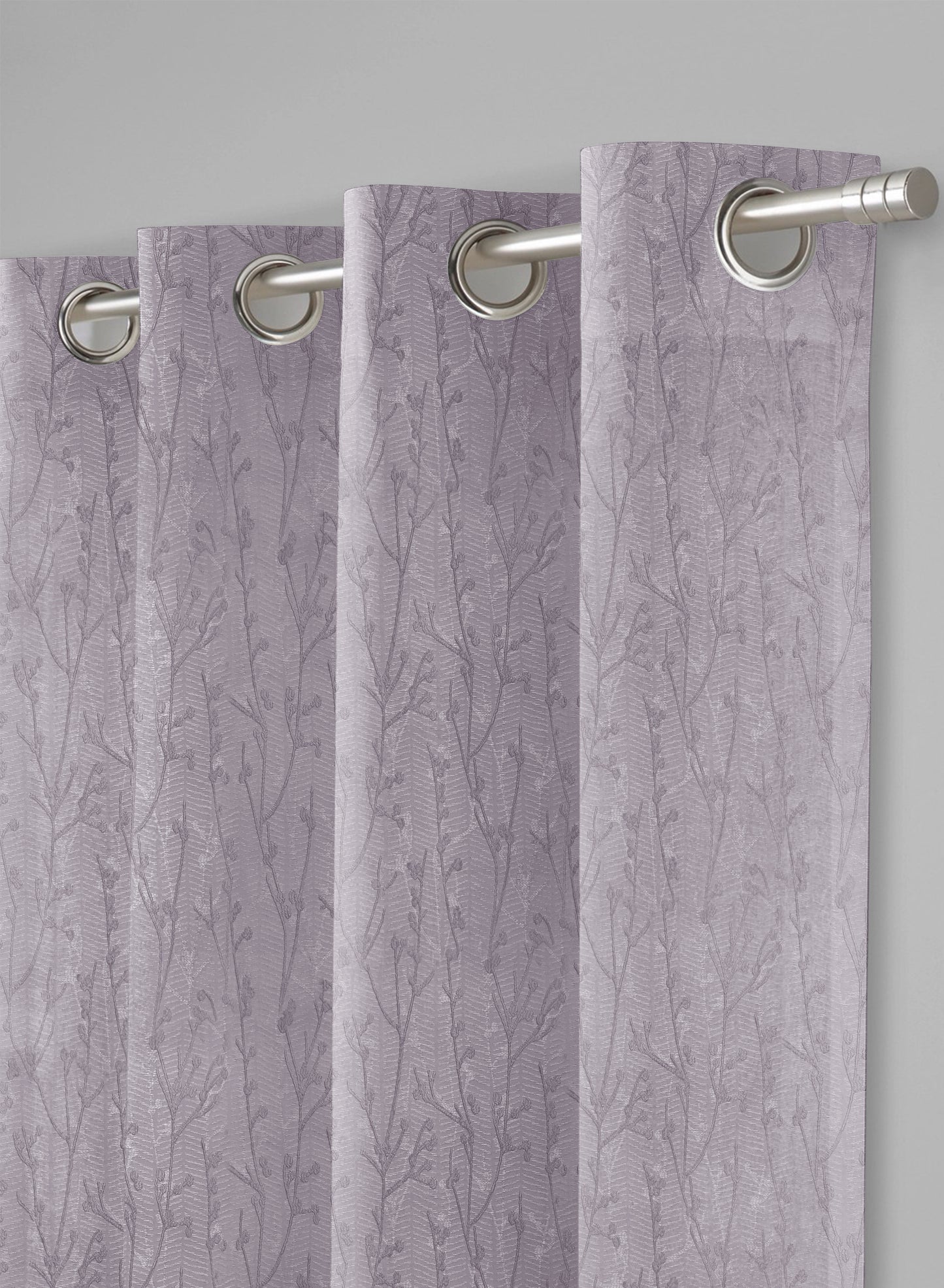 Bern Jacquard Room Darkening Curtains | Lavender Gray | Set of 2 (Pattern 2)