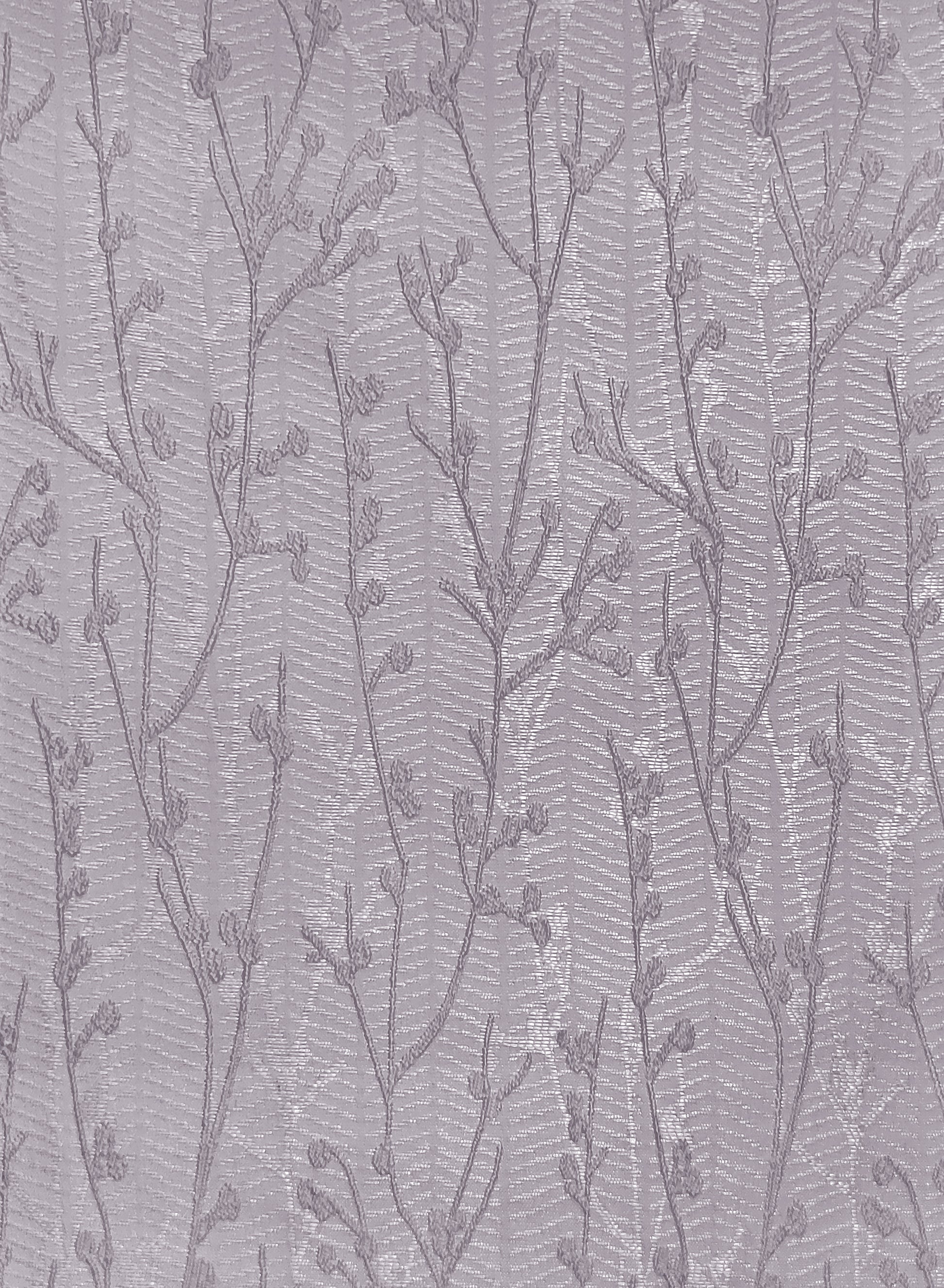 Bern Jacquard Blackout Curtains | Delicate Branch Embroidery & Total Light Block | Lavender Gray | Set of 2 | Fully Customizable