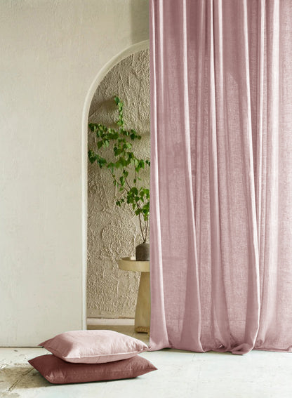 Amore Plain Sheer Curtains | Deep Blush | Set of 2