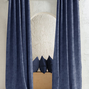 Elsa Textured Room Darkening Curtains | Modern Aesthetic | Royal Blue | Set of 2 | Fully Customizable