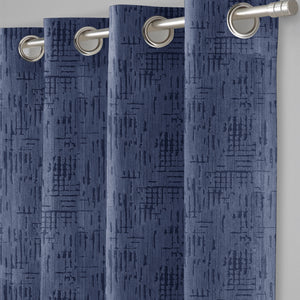 Elsa Textured Room Darkening Curtains | Royal Blue | Set of 2