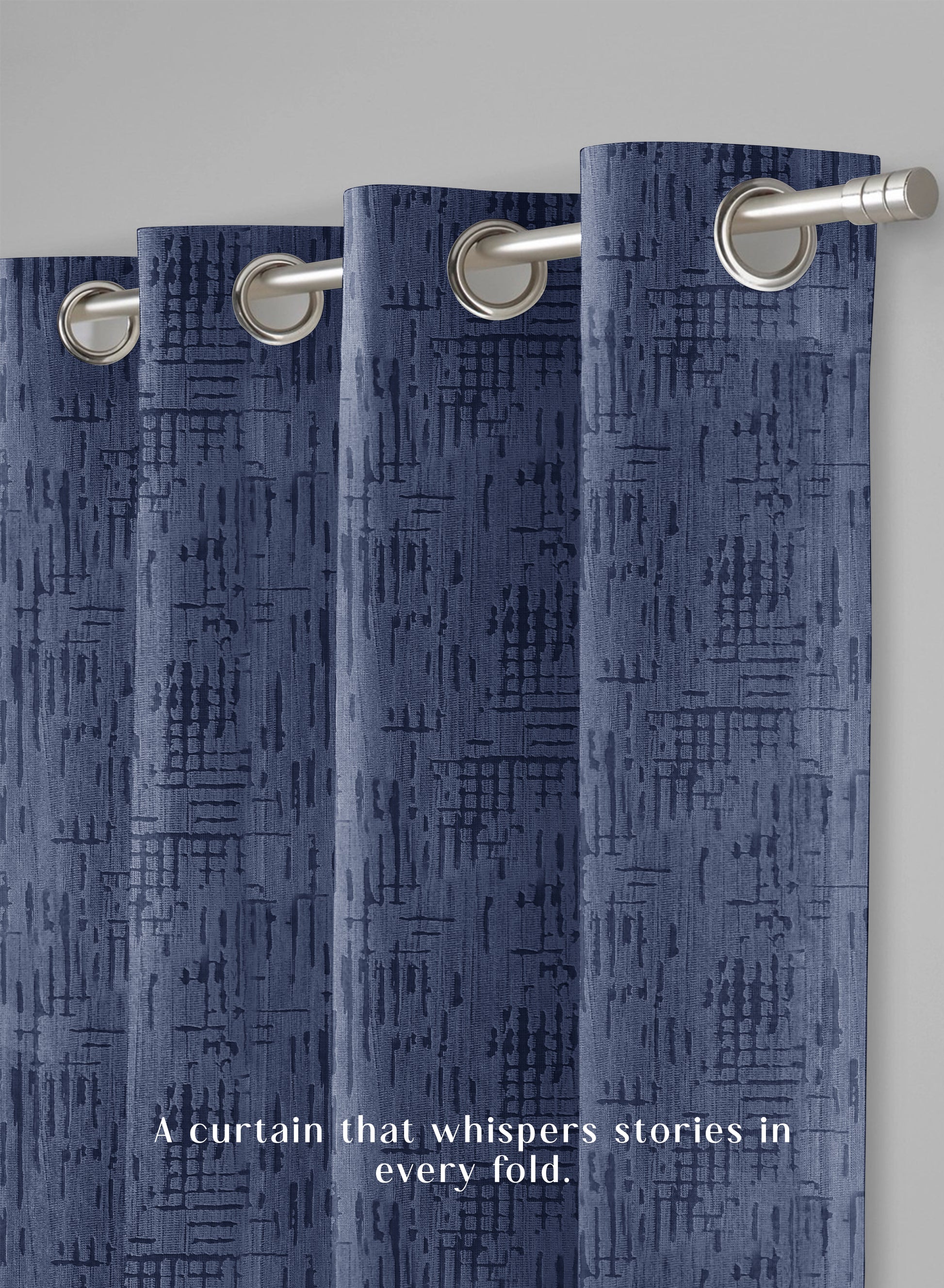 Elsa Textured Room Darkening Curtains | Modern Aesthetic | Royal Blue | Set of 2 | Fully Customizable
