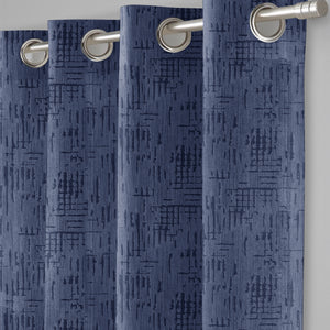Elsa Textured Room Darkening Curtains | Modern Aesthetic | Royal Blue | Set of 2 | Fully Customizable